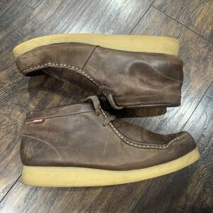 Clarks Wallabee Boots Brown Leather Lace-Up Chukka Men's Size 10.5 Casual
